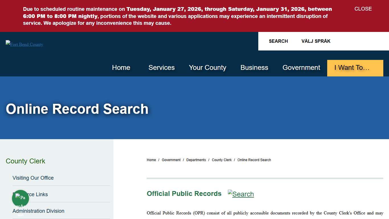 Online Record Search Fort Bend County