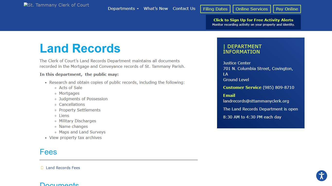Land Records » St. Tammany Clerk of Court