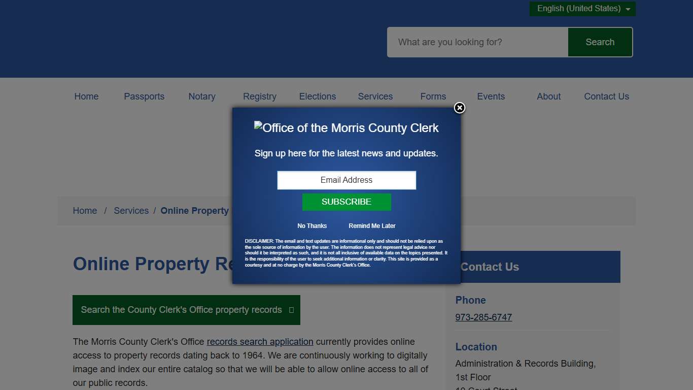 Online Property Records Search Morris County Clerk